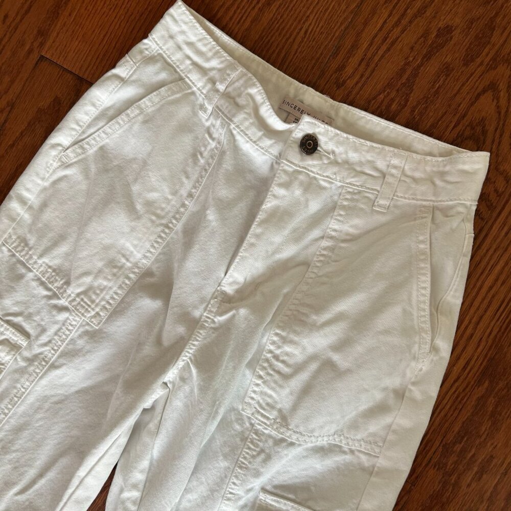 Sincerely Jules White Utilitarian Cargo Ankle Length Pants Size 25 Size 3 - Picture 7 of 11